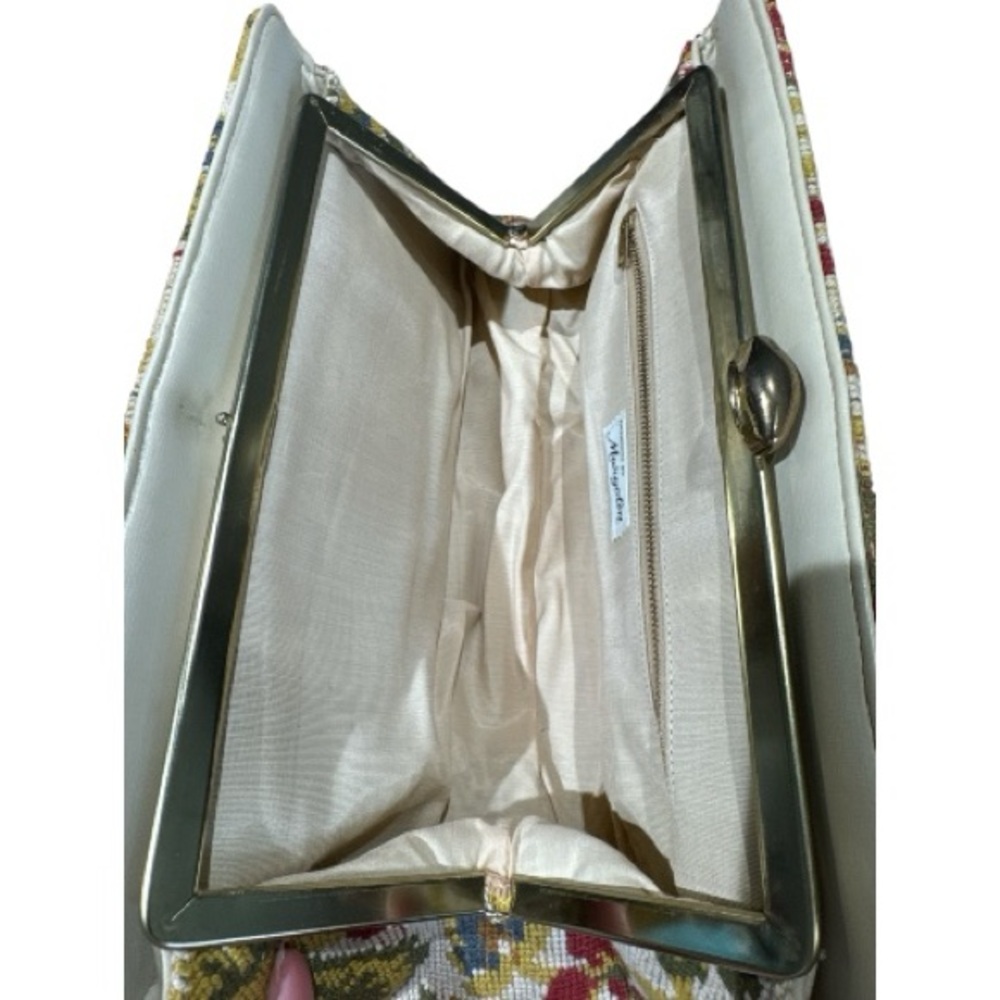 Vintage 60's Fashions by Margolin Carpet Tapestry Handbag Floral Multi-Colored - Picture 8 of 12